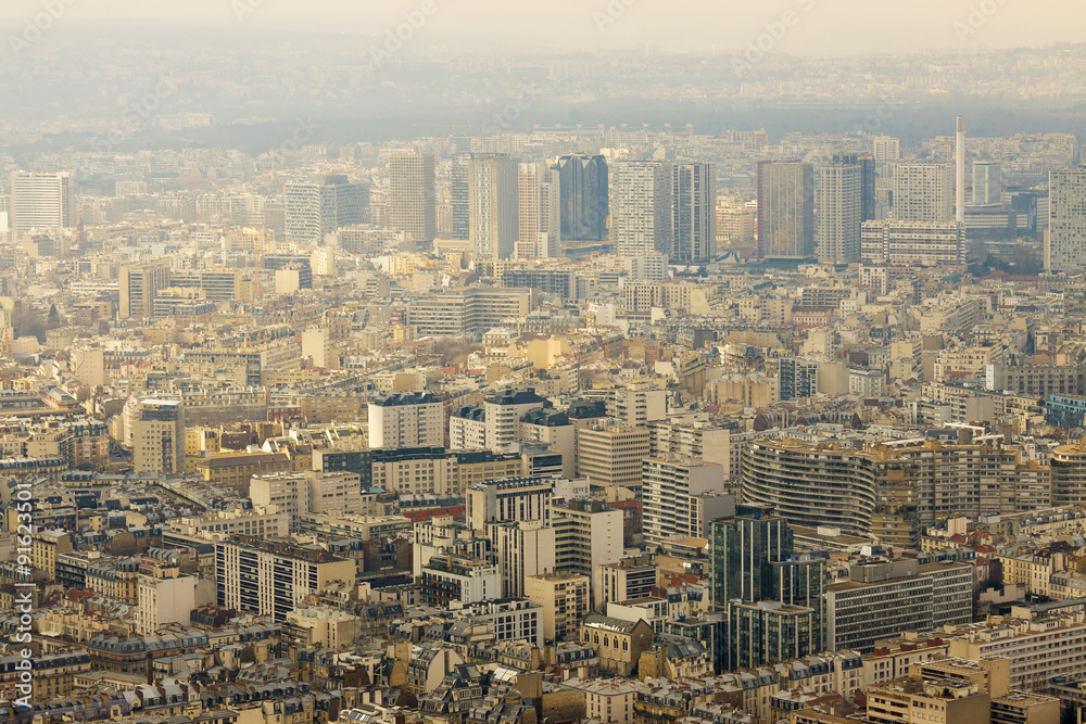 Panorama of modern buildings in Paris