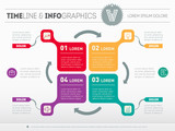 Vector infographic of technology or education process. Web Templ
