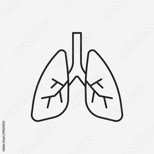 organ lung line icon