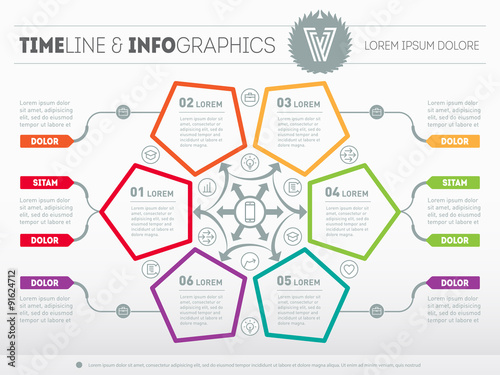 Web Template for circle diagram or presentation. Concept with si