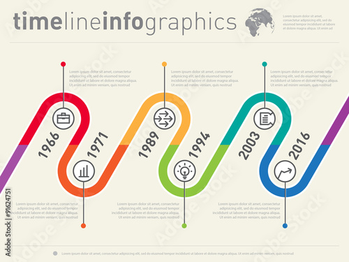Vector Timeline Infographic. Business design template.