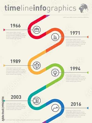 Vector time line info graphic with diagram and over Graph elemen