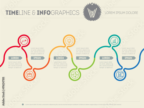 Infographic timeline. Time line of tendencies and trends. Vector