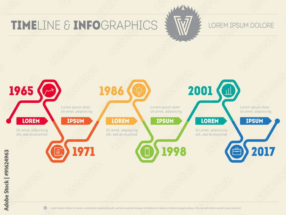 Horizontal Infographic timelines. Vector web template for presen Stock ...