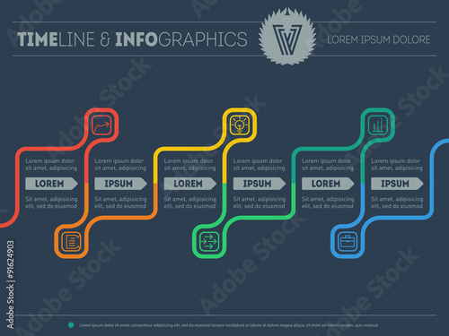 Diagram of tendencies and trends. Infographic timeline. Chart pr