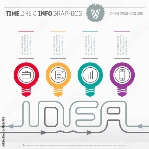 Infographic web template with icons and design elements on light