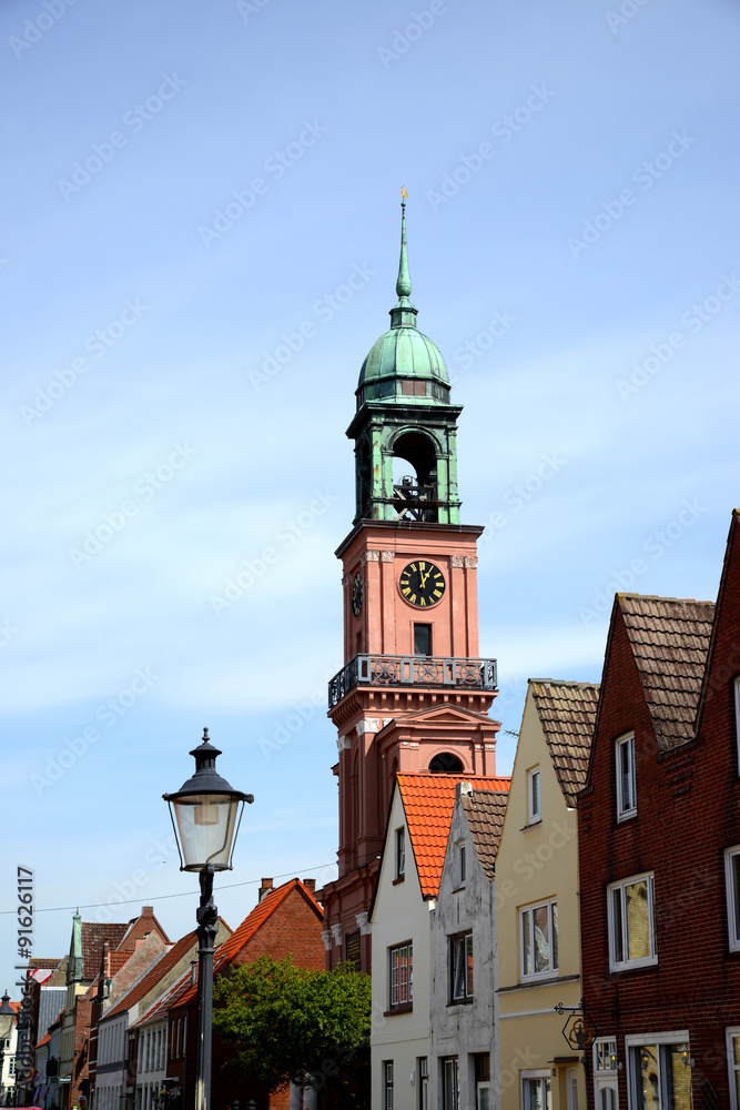 Fototapeta premium Remonstrantenkirche in Friedrichstadt - Nordfriesland 
