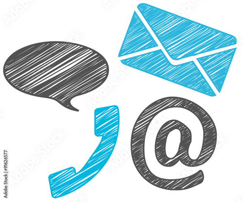 scribble communication blue