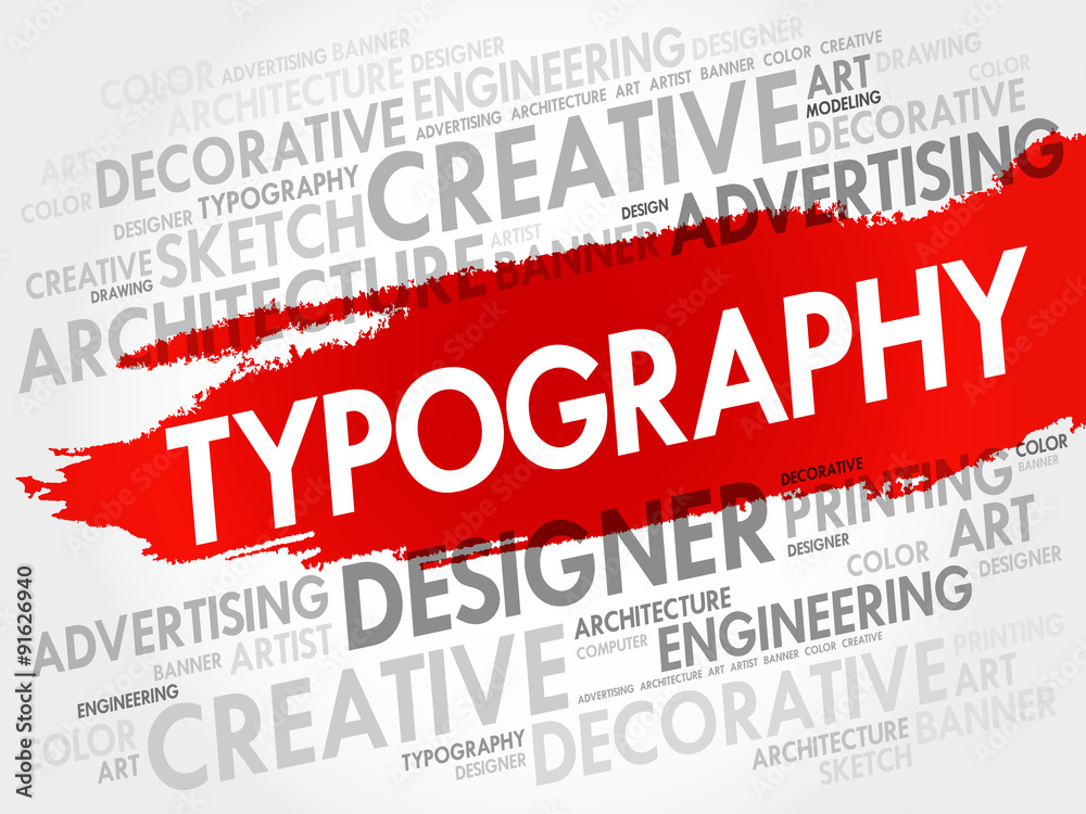 TYPOGRAPHY word cloud, business concept TYPOGRAPHY word cloud, business concept