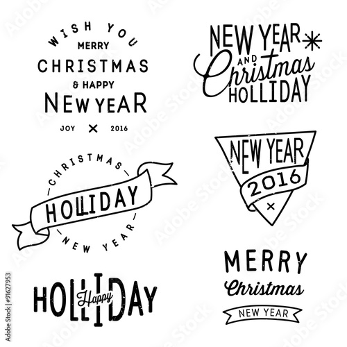 merry christ mas and happy new year badge