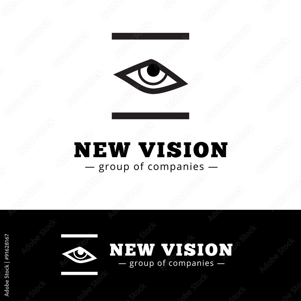 Vector minimalistic black and white eye logo. Eye logotype. Vector minimalistic black and white eye logo. Eye logotype.