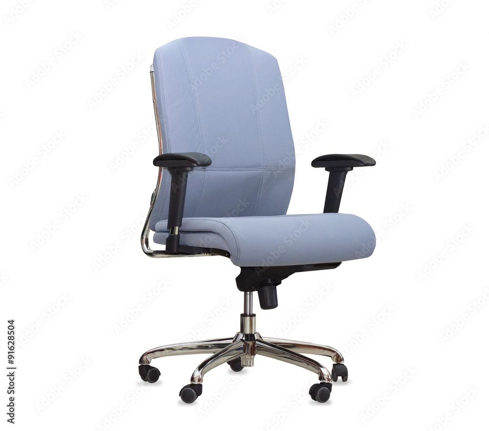 The blue cloth office chair isolated over white The blue cloth office chair isolated over white