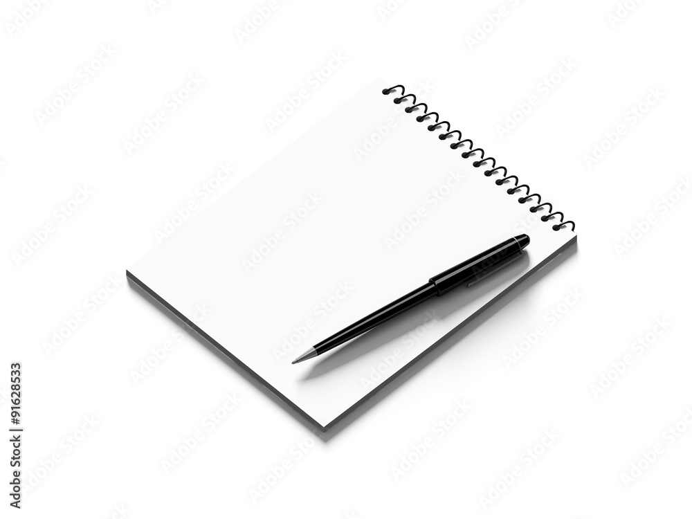 Blank note paper with pen. isolated on white. Blank note paper with pen. isolated on white.
