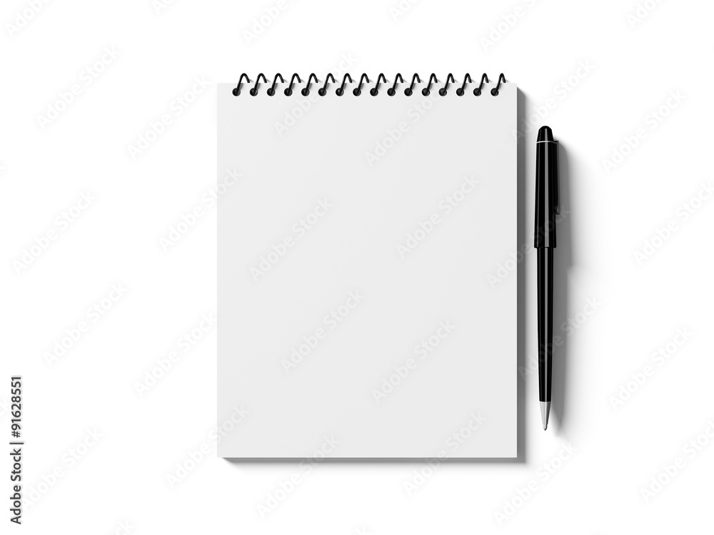 Blank note paper with pen. isolated on white. Blank note paper with pen. isolated on white.