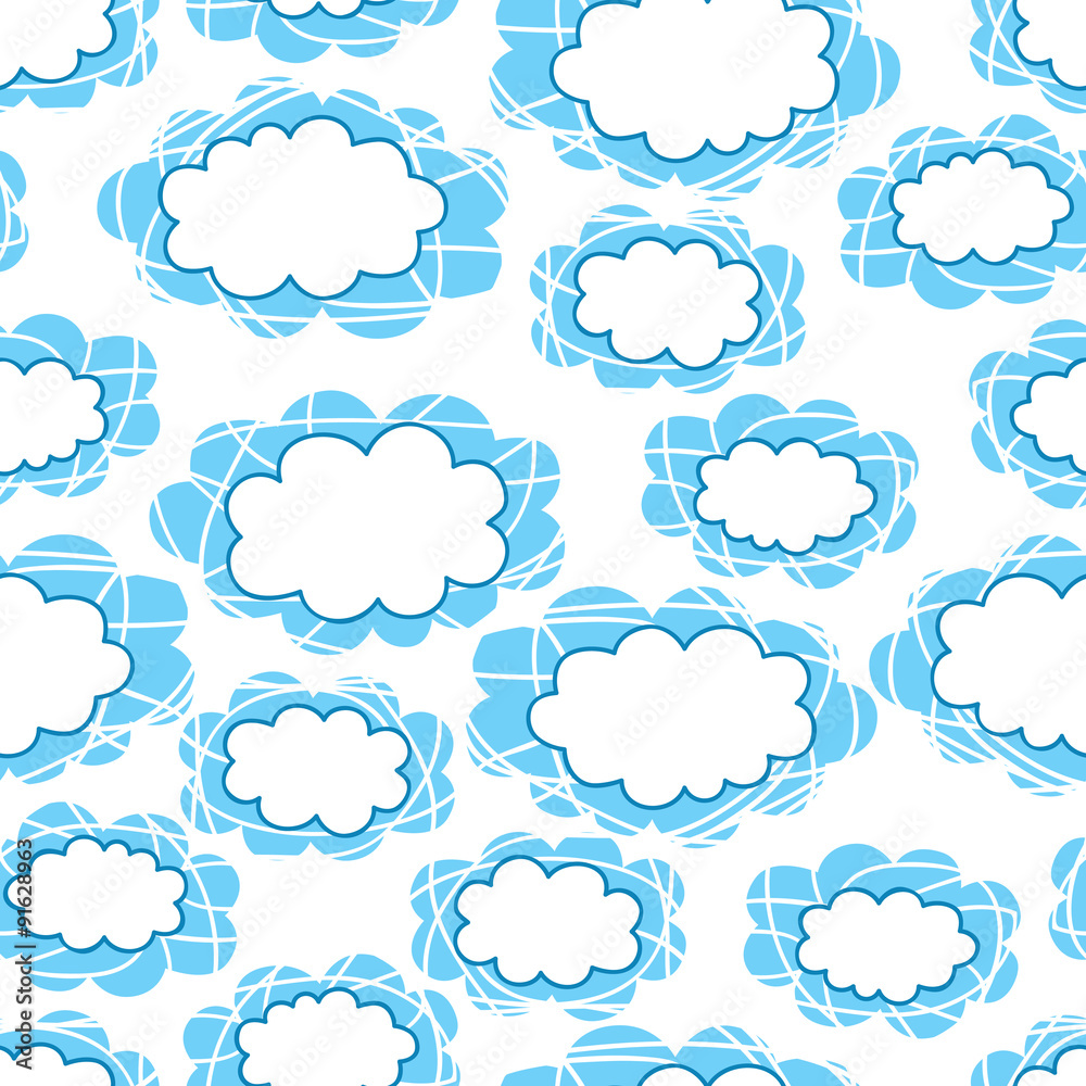 Seamless pattern with doodle clouds Seamless pattern with doodle clouds
