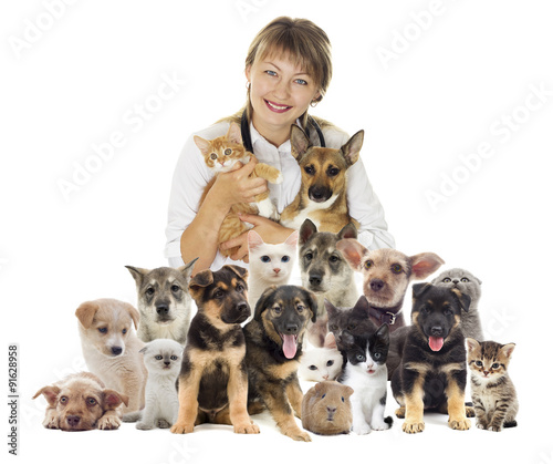  veterinarian and set of pets