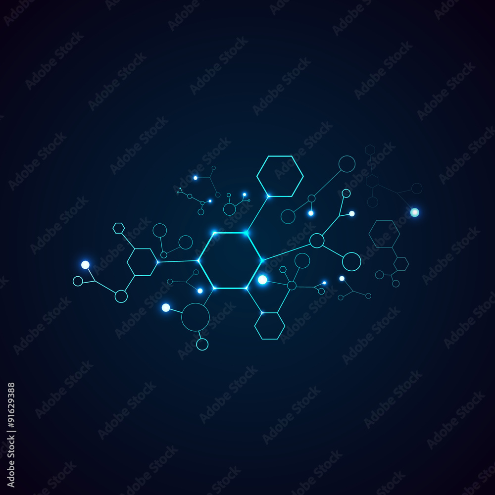 connected by a colored cell. Vector Graphics Stock Vector | Adobe Stock