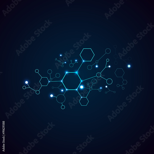 connected by a colored cell. Vector Graphics photo