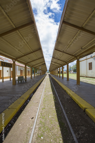 Old Salta train Station with cloudy blue sky, Argentina © piccaya