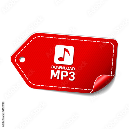MP3 Download Red Vector Icon Design