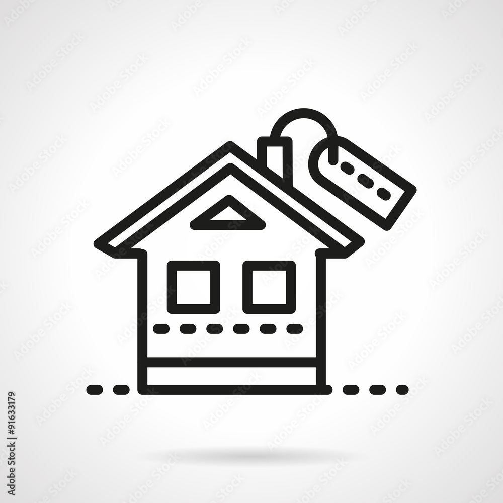 Mortgage simple black line vector icon. Mortgage simple black line vector icon.