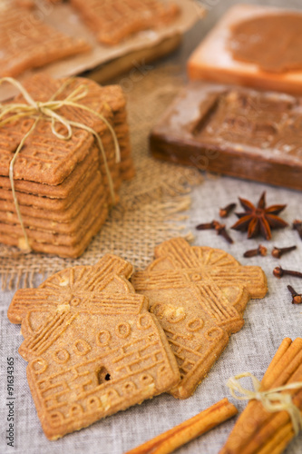Typical Dutch speculaas cookies