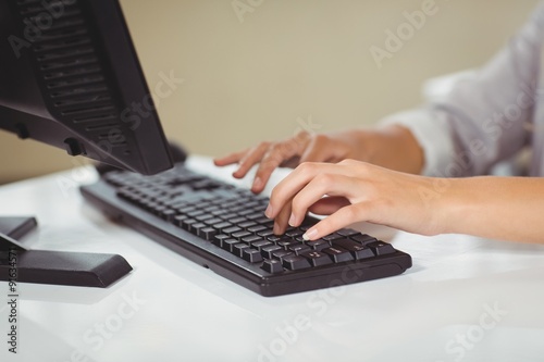 Woman working on computer 