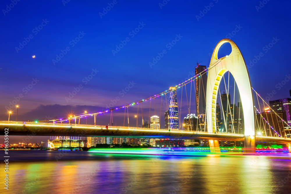 Fototapeta premium cable stayed bridge over a river