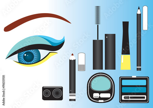 Makeup close-up.Vector image