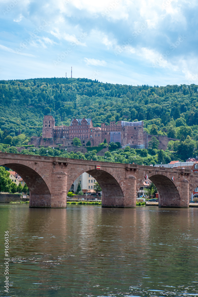 Heidelberg city at the river Neckar