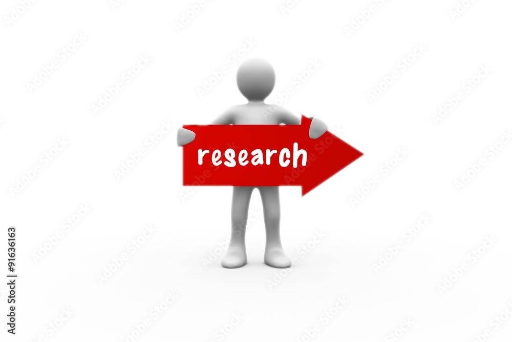 Research against white background with vignette Research against white background with vignette