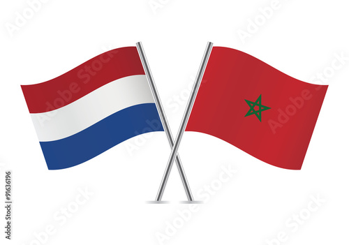 Netherlands and Morocco flags. Vector illustration. Free Download Netherlands and Morocco flags. Vector illustration. - GFXLoad