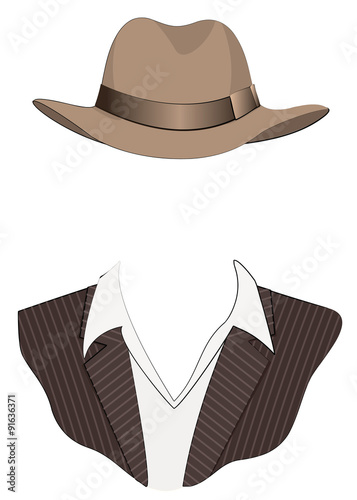 Vector template with hat for man's portrait