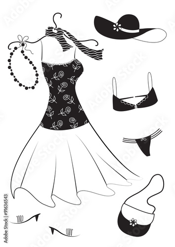 Vector dress on white.Fashion clothes for woman
