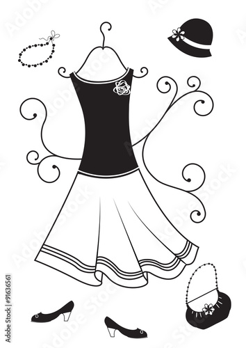 Vector dress on white.Fashion clothes for woman