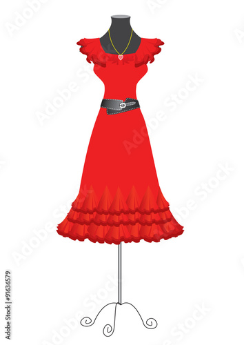 Vector dress on white.Fashion clothes for woman