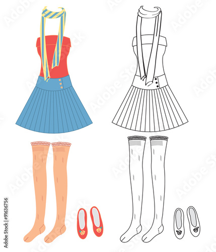 Vector dress on white.Fashion clothes for woman