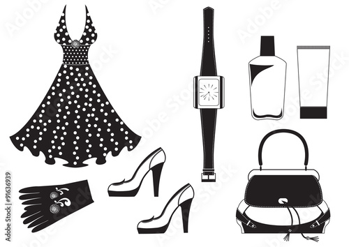 Vector dress on white.Fashion clothes for woman