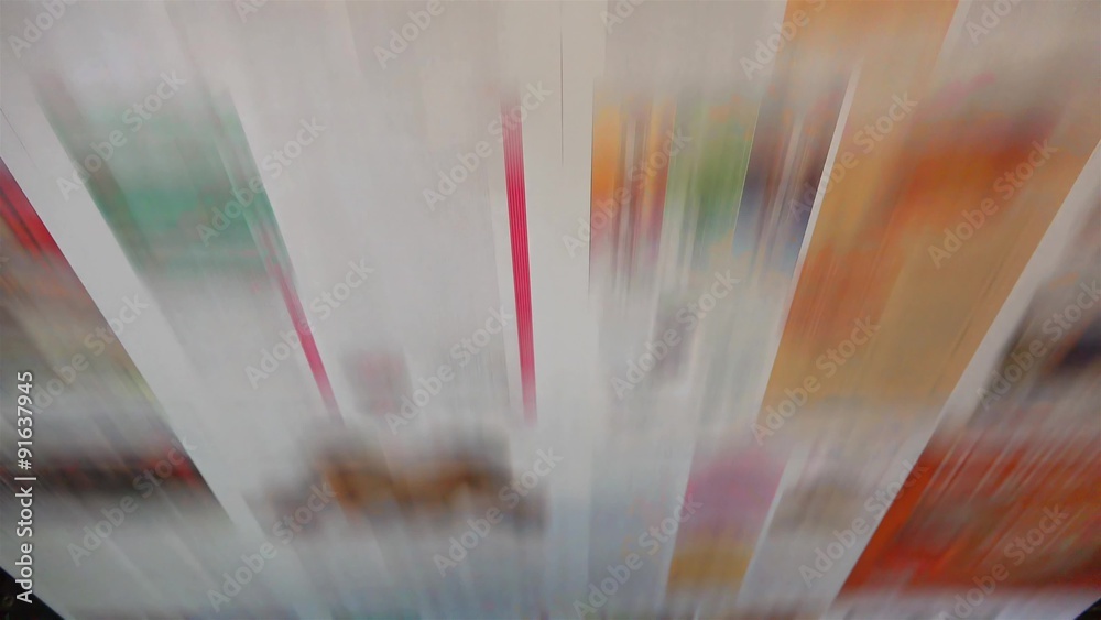 Web set offset print shop newspapers Printint, Newspapers coming off the rotation printing press industrial machine. UHD 4K steadycam stock footage