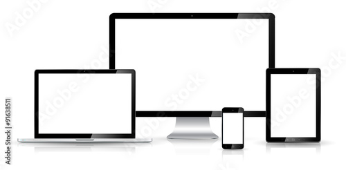 Modern digital tech device collection