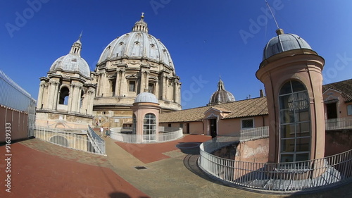 Roof of St. Peter's Basilica at Vatican photo