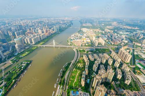 panorama of skyscrapers and a river