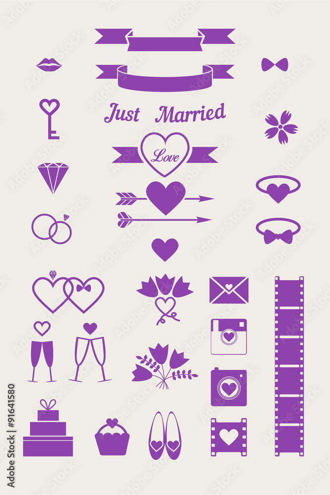 Wedding Set card - Just Married set Wedding Set card - Just Married set
