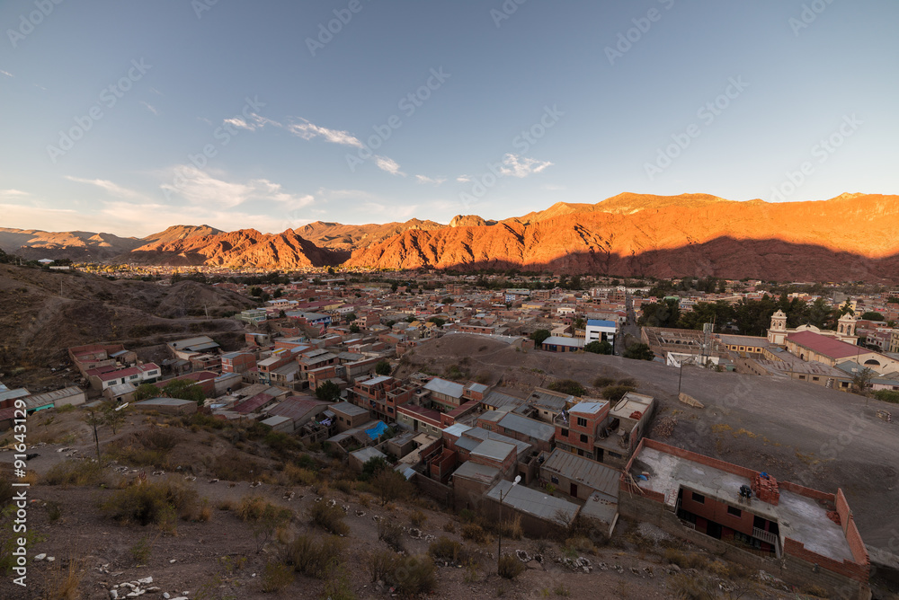 Sunset on Tupiza red mountain range, Southern Bolivia