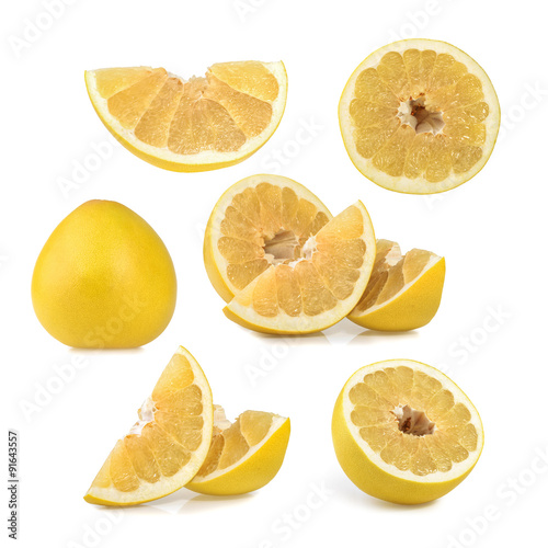 Pomelo or Chinese grapefruit isolated on the white background photo