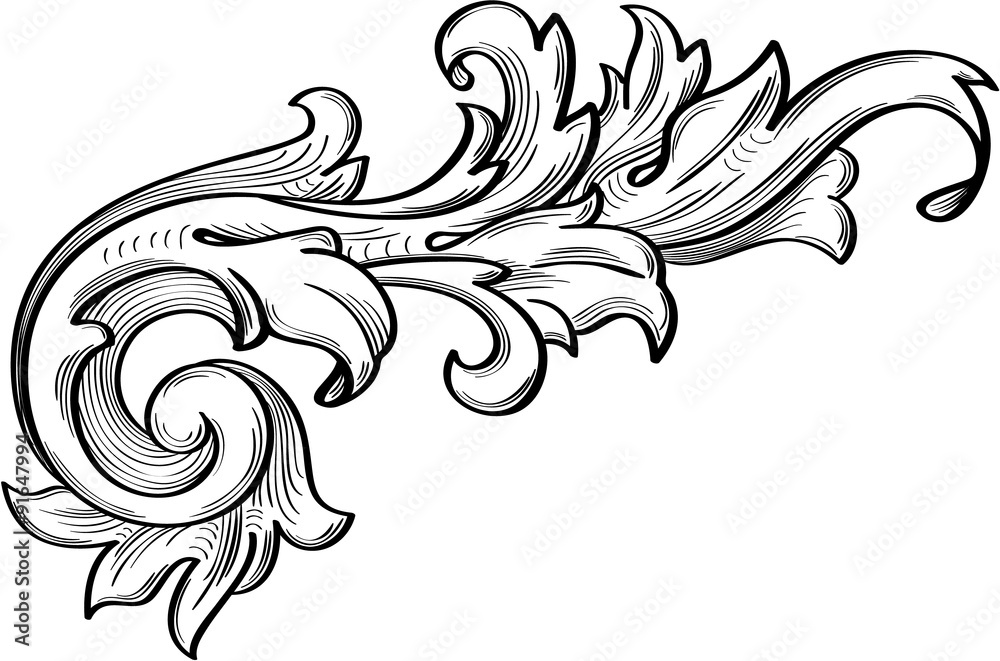 The fine acanthus pattern