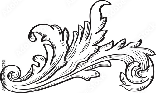 Acanthus scroll fine leaf