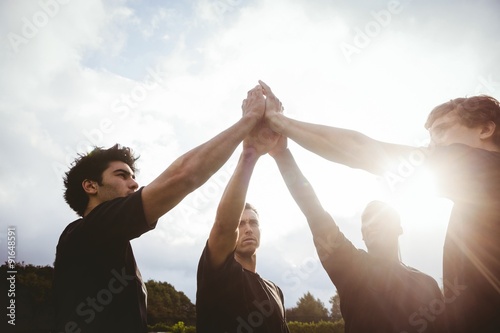 Fototapeta Naklejka Na Ścianę i Meble -  Rugby players standing together before match