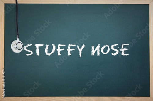 Stuffy nose against chalkboard