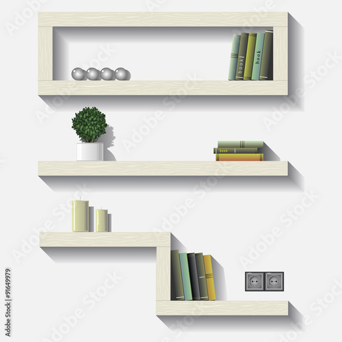 Shelves. A set of shelves in the vector.